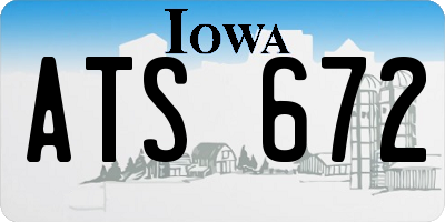 IA license plate ATS672