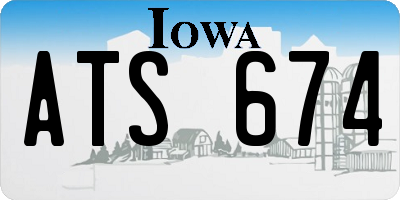 IA license plate ATS674