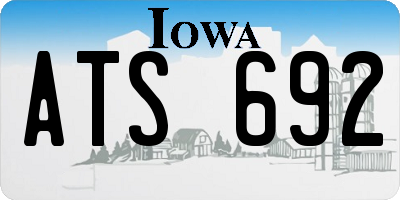 IA license plate ATS692