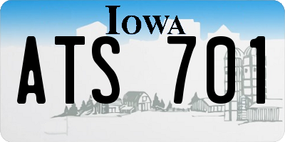 IA license plate ATS701