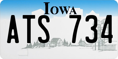 IA license plate ATS734