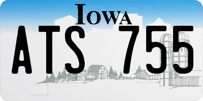 IA license plate ATS755