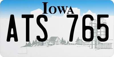 IA license plate ATS765