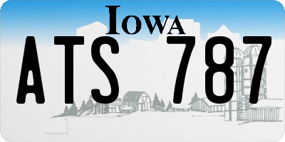 IA license plate ATS787