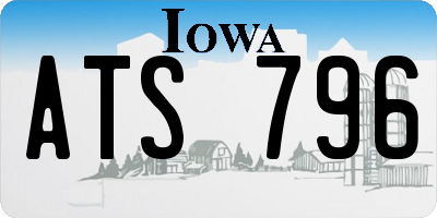 IA license plate ATS796