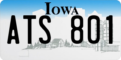 IA license plate ATS801