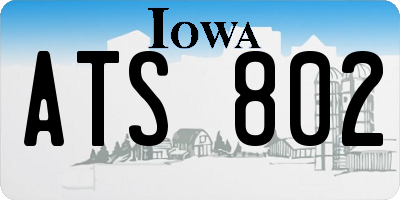 IA license plate ATS802