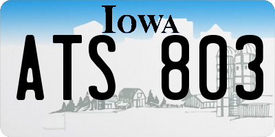 IA license plate ATS803