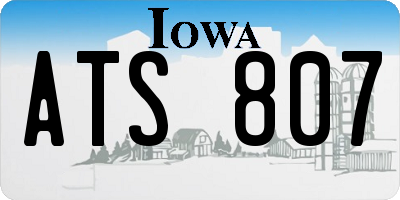 IA license plate ATS807