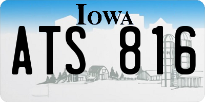 IA license plate ATS816