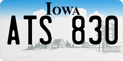 IA license plate ATS830