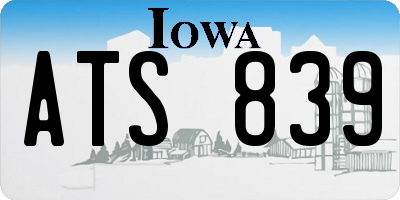IA license plate ATS839