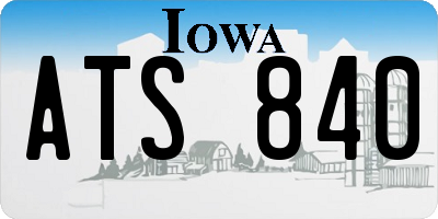 IA license plate ATS840