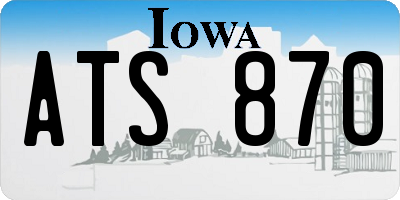 IA license plate ATS870