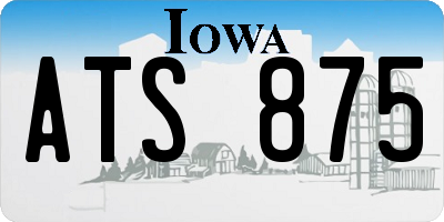 IA license plate ATS875
