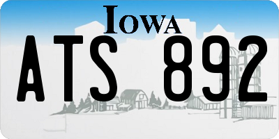 IA license plate ATS892