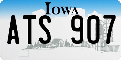 IA license plate ATS907