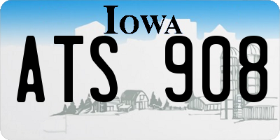 IA license plate ATS908