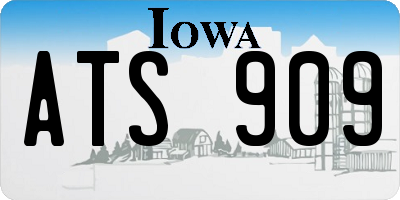 IA license plate ATS909