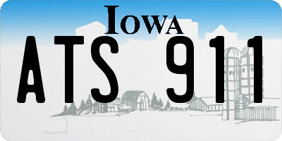 IA license plate ATS911