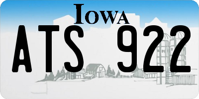 IA license plate ATS922