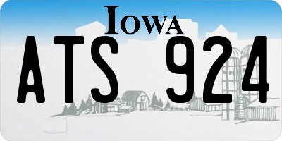 IA license plate ATS924