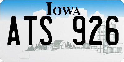 IA license plate ATS926