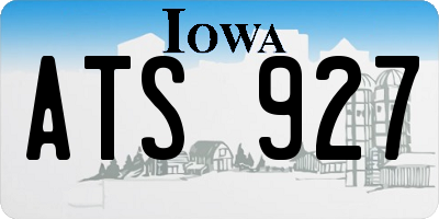 IA license plate ATS927