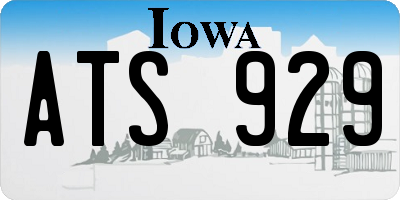 IA license plate ATS929