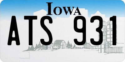 IA license plate ATS931