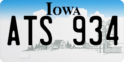 IA license plate ATS934