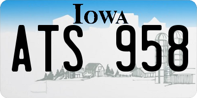 IA license plate ATS958
