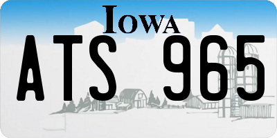 IA license plate ATS965