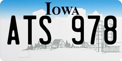 IA license plate ATS978