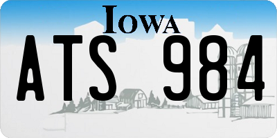 IA license plate ATS984