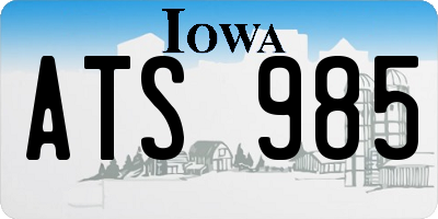 IA license plate ATS985