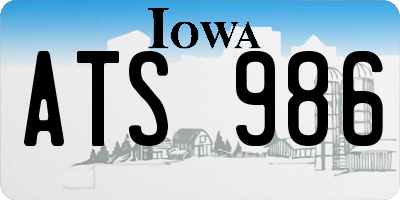 IA license plate ATS986
