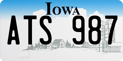 IA license plate ATS987