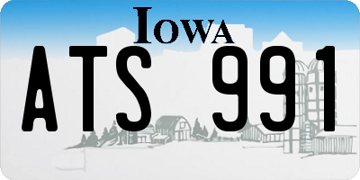IA license plate ATS991