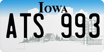 IA license plate ATS993