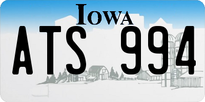 IA license plate ATS994