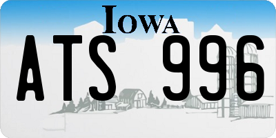 IA license plate ATS996