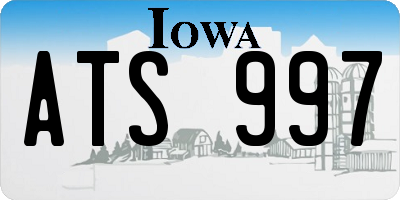 IA license plate ATS997
