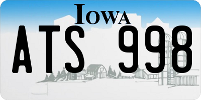 IA license plate ATS998
