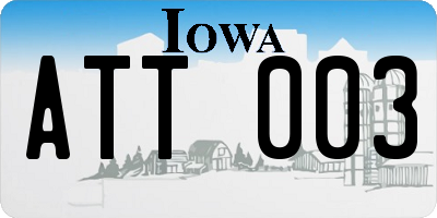 IA license plate ATT003