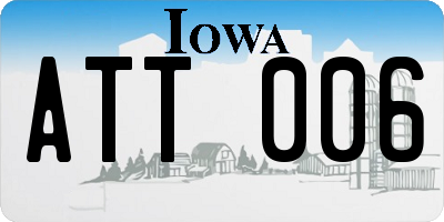 IA license plate ATT006