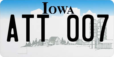 IA license plate ATT007