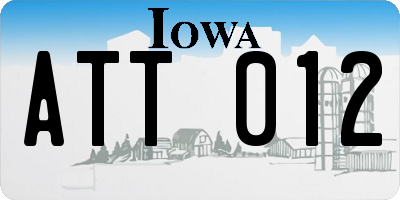 IA license plate ATT012