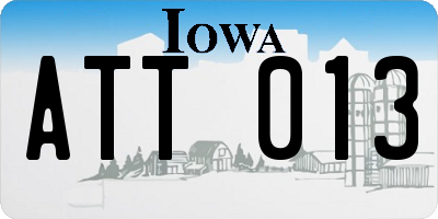 IA license plate ATT013