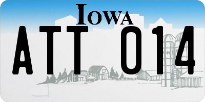 IA license plate ATT014